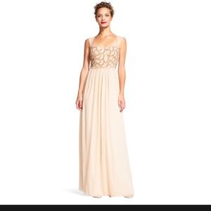 Adrianna Papell Champagne Bridesmaid Dress